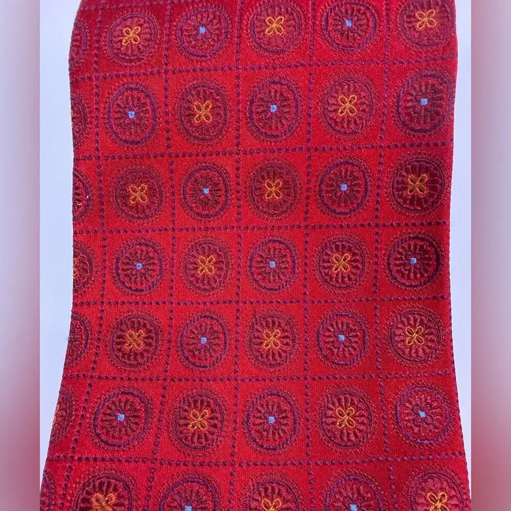 Robert Talbott Silk Tie Red Medallion Geometric Pattern Nordstrom Classic